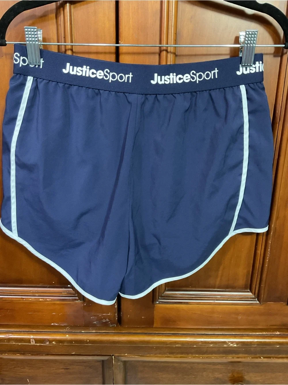 Justice Sport Girls Size XL 16/18 Lknw Athletic Shorts Solid Blue 3” Inseam Raci